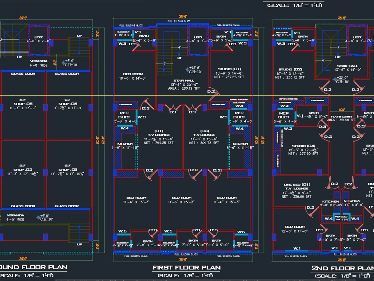 CAD and Revit plans converted to 3D visualization